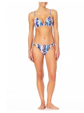 2~ Piece Blue and Pink Printed Push-Up Bikini Set size Small NWT
